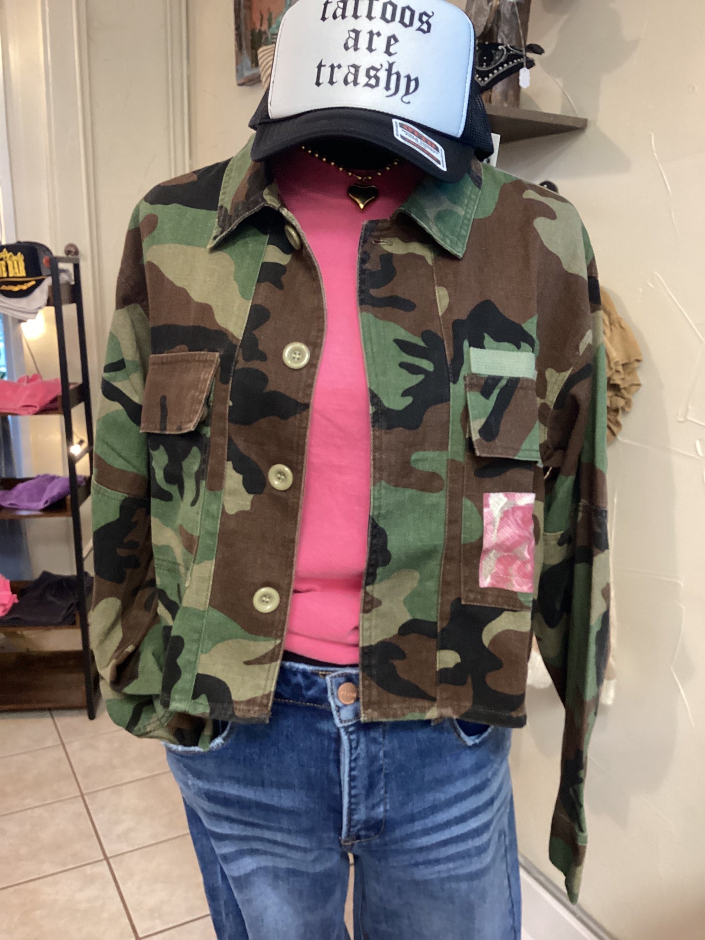 Janie cropped camo jacket