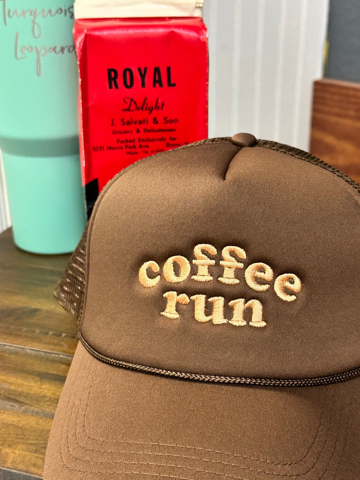 Coffee run trucker hat