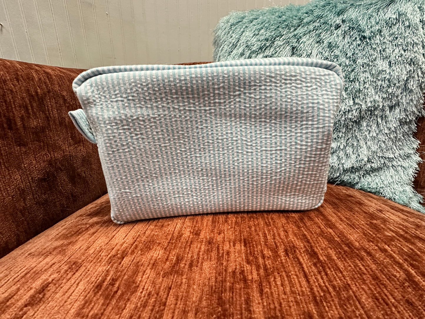 Seersucker toiletry bags