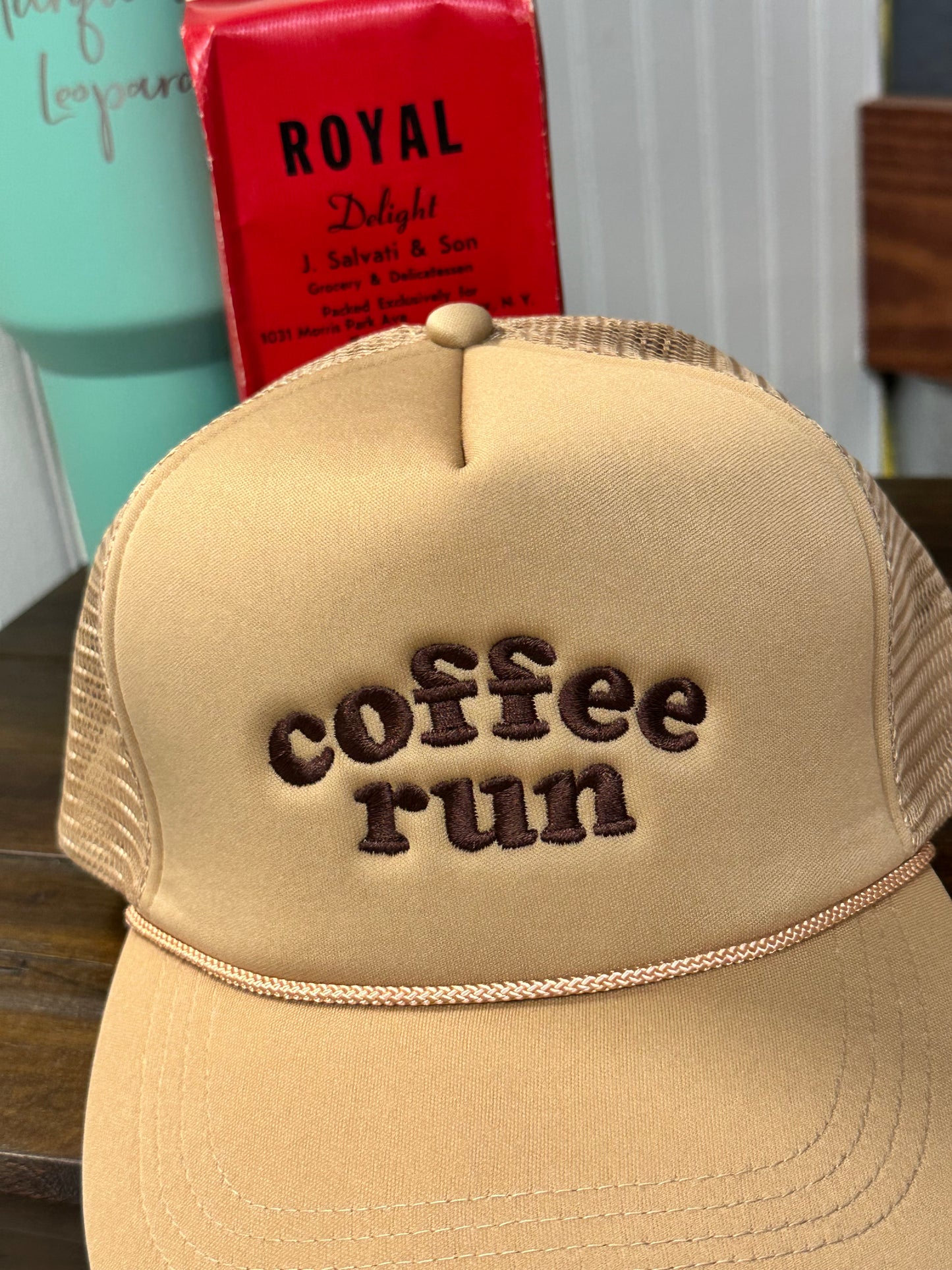 Coffee run trucker hat