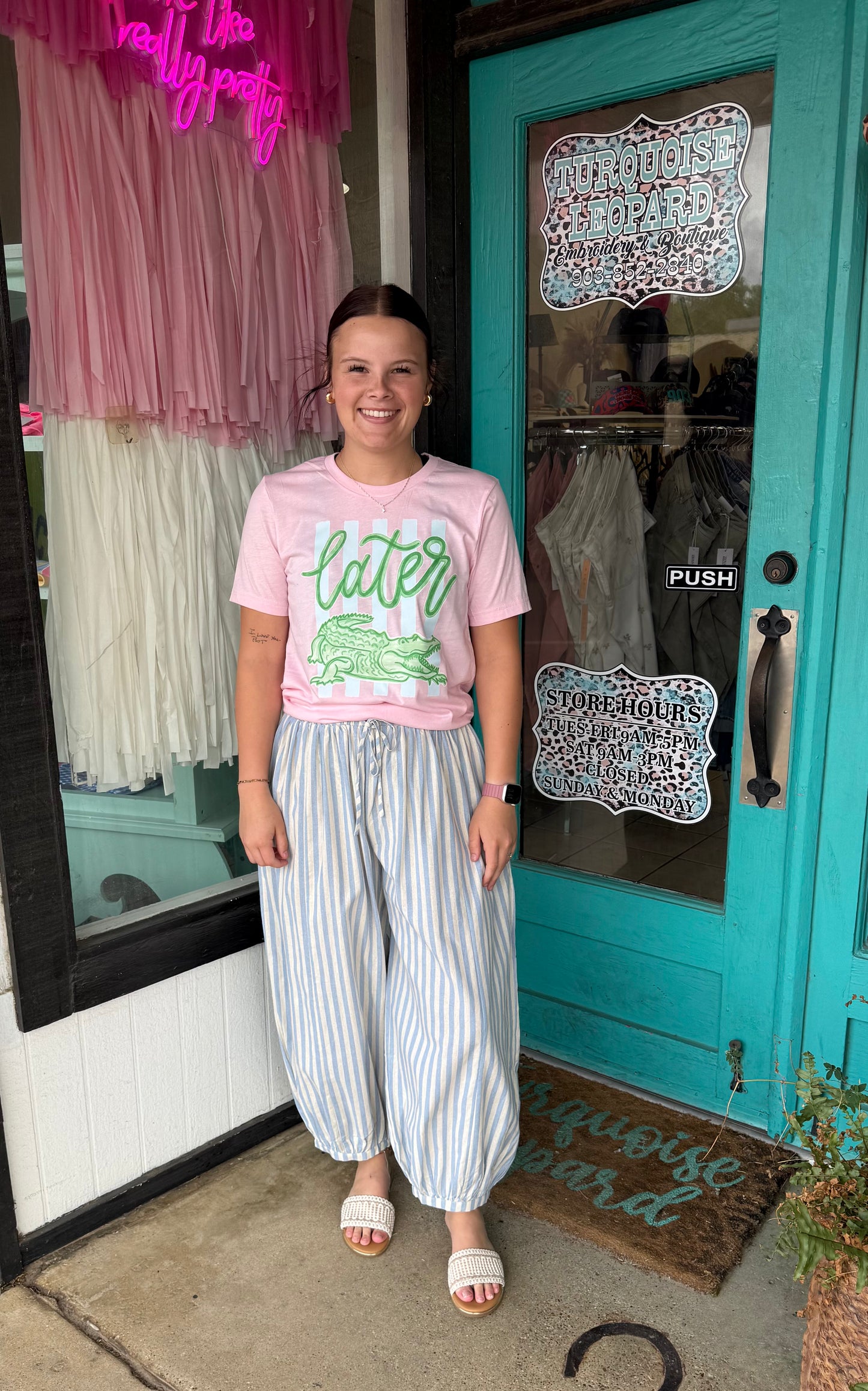 Blue Stripe Balloon pants