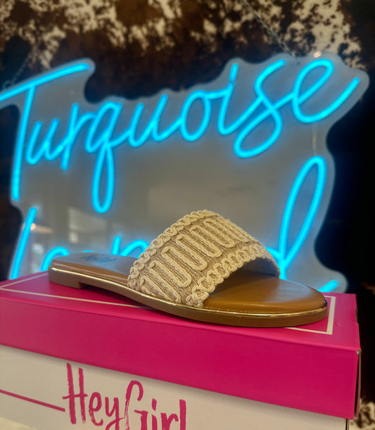 Here for a good time sandals