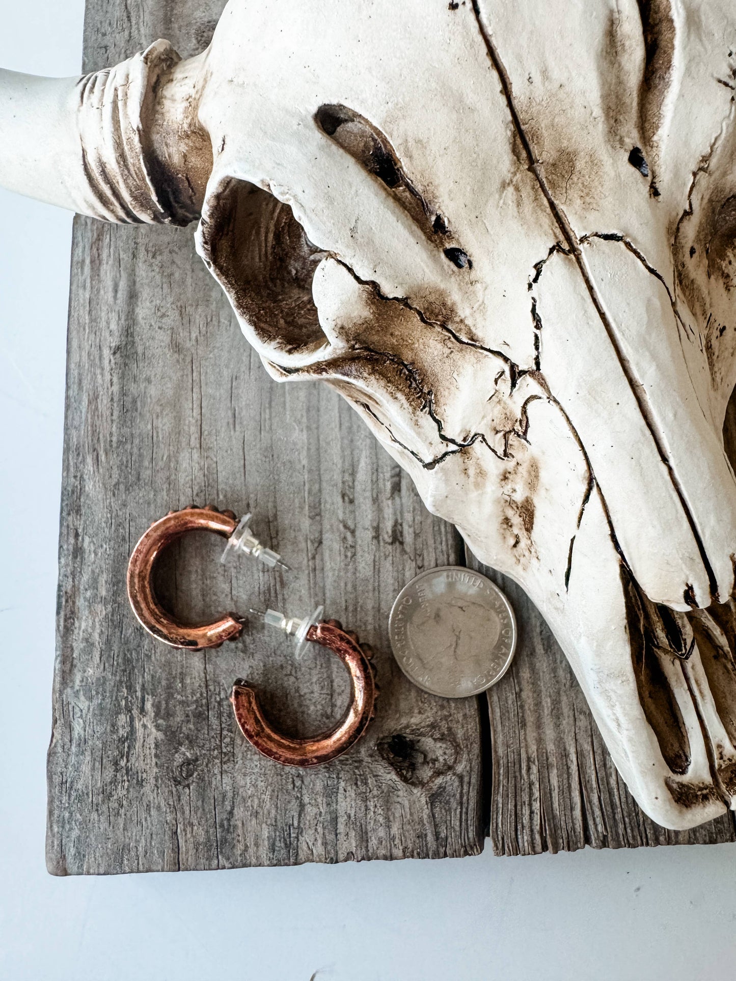 Mini Copper Western Pearl - Mini Hoops
