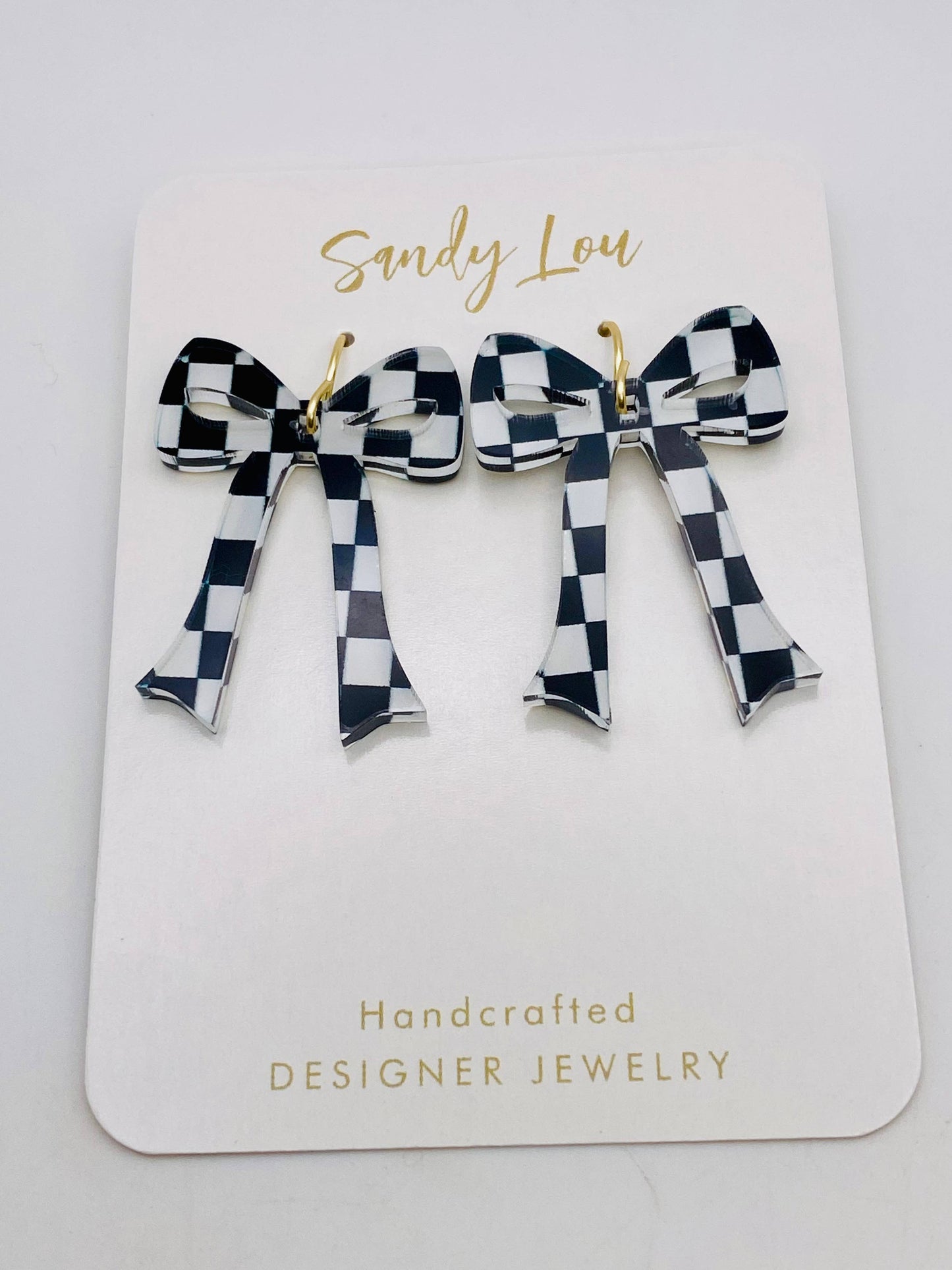  Game Day Nascar Team Spirit Acrylic Bows Dangles  
