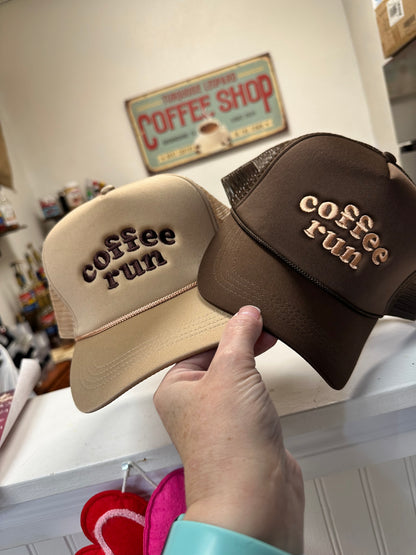 Coffee run trucker hat