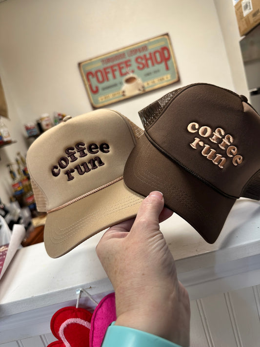 Coffee run trucker hat