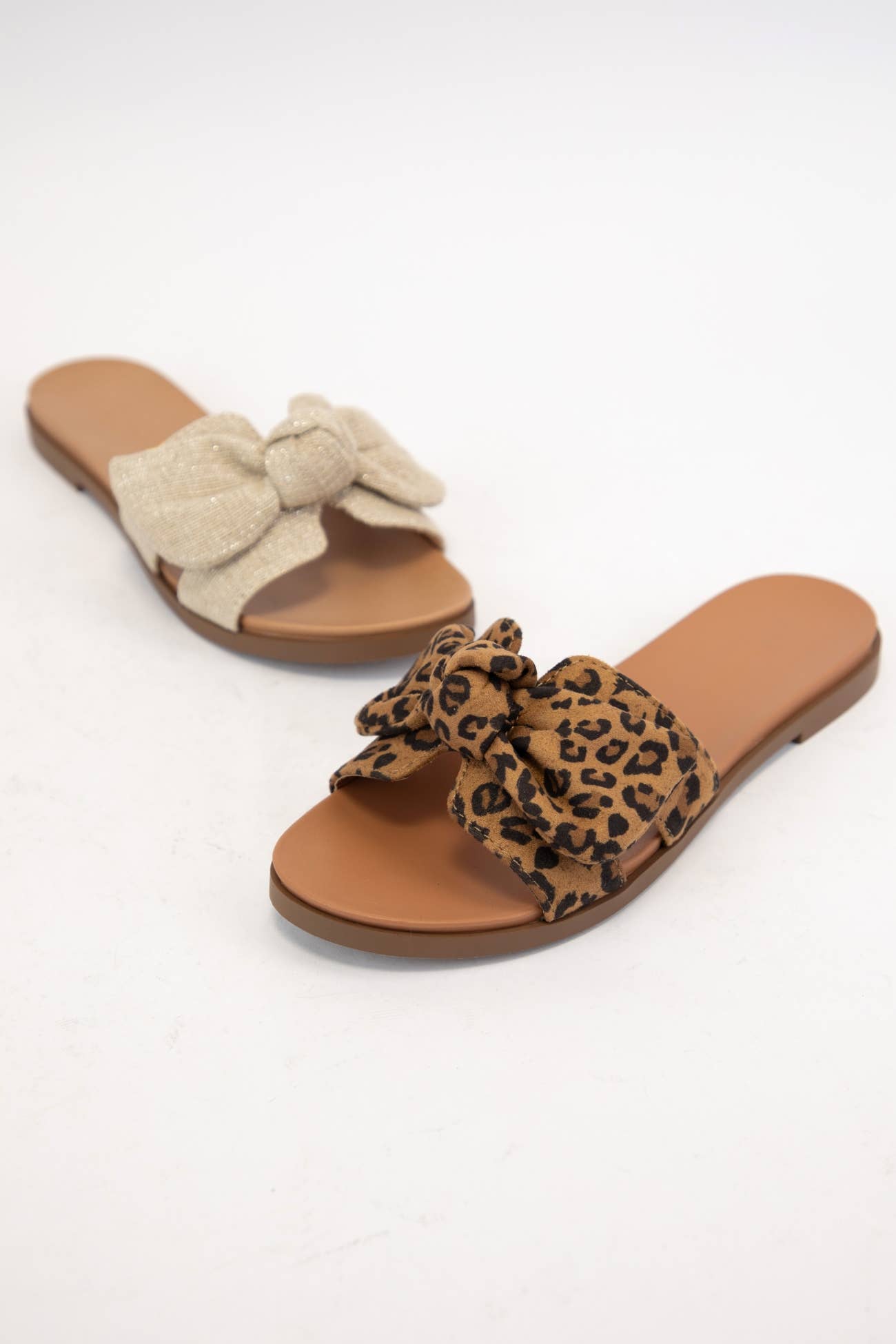 Leopard Bow Sandals