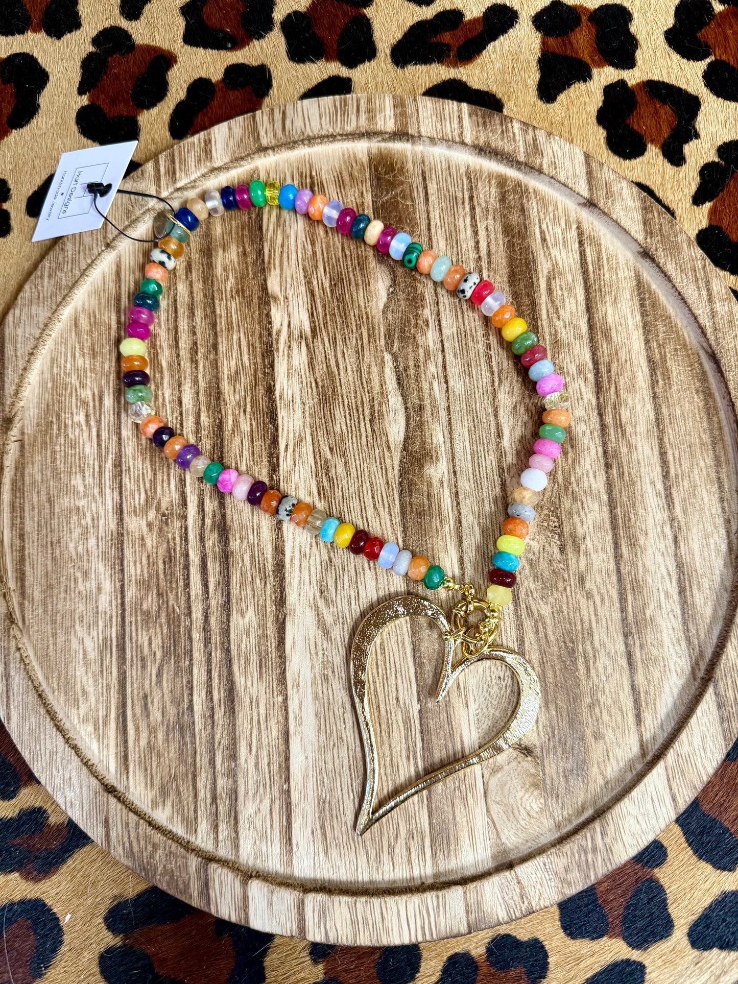 Multi color heart necklace