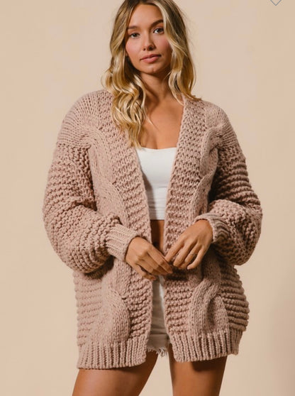 Chunky knitted cardigan