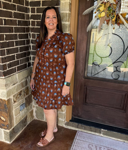 Autumn Meadows Ruffle Dress