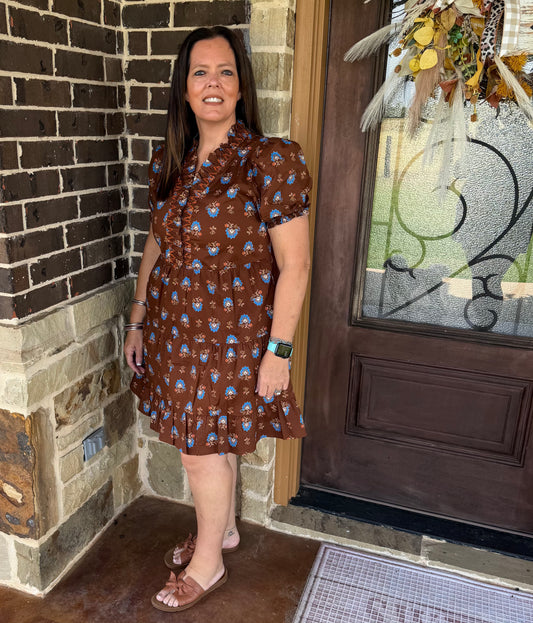 Autumn Meadows Ruffle Dress