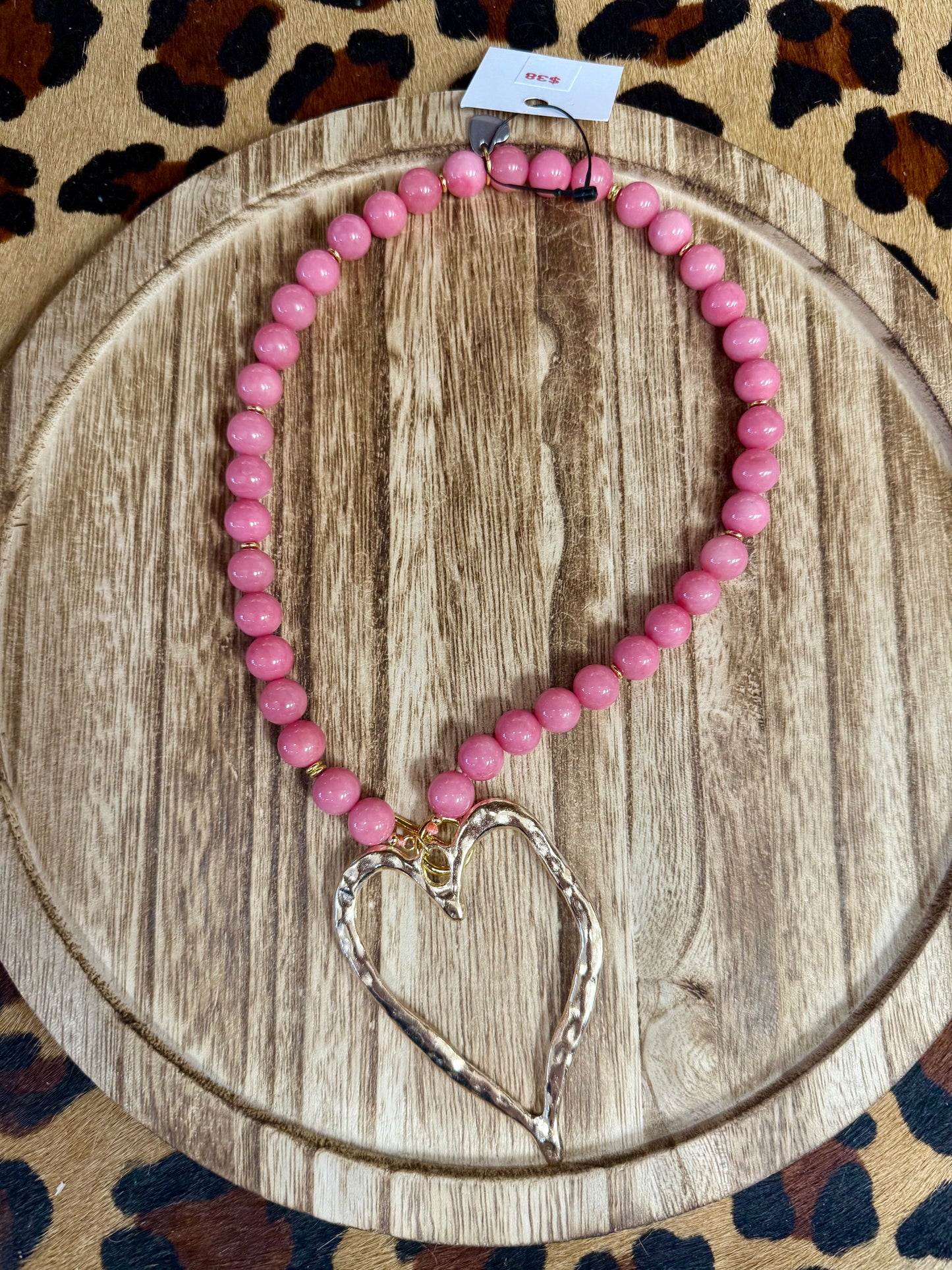 Pink beaded necklace