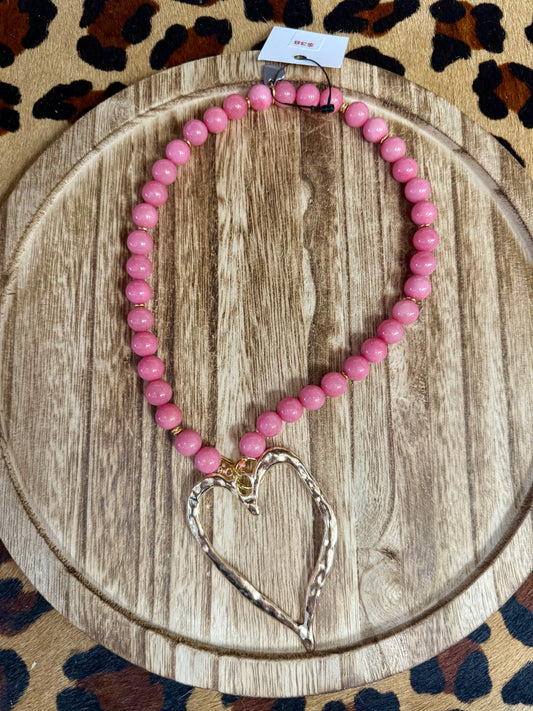 Pink beaded necklace