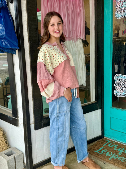 Pinky Patchwork Blouse