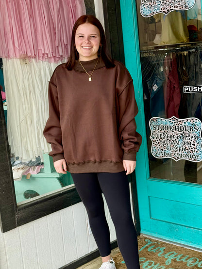 Chocolate espresso mock neck