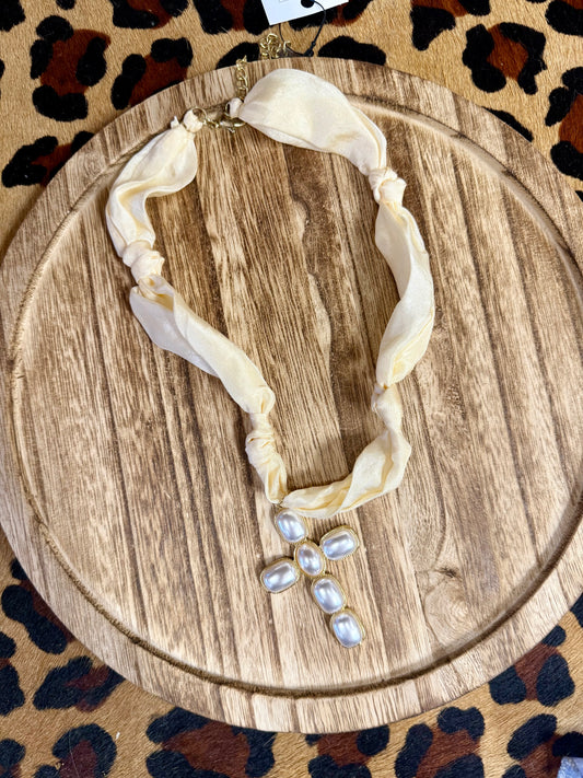 Cross scarf necklace