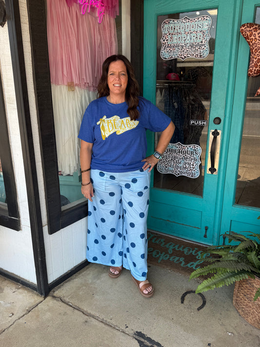 Blue skies Polka dot pant