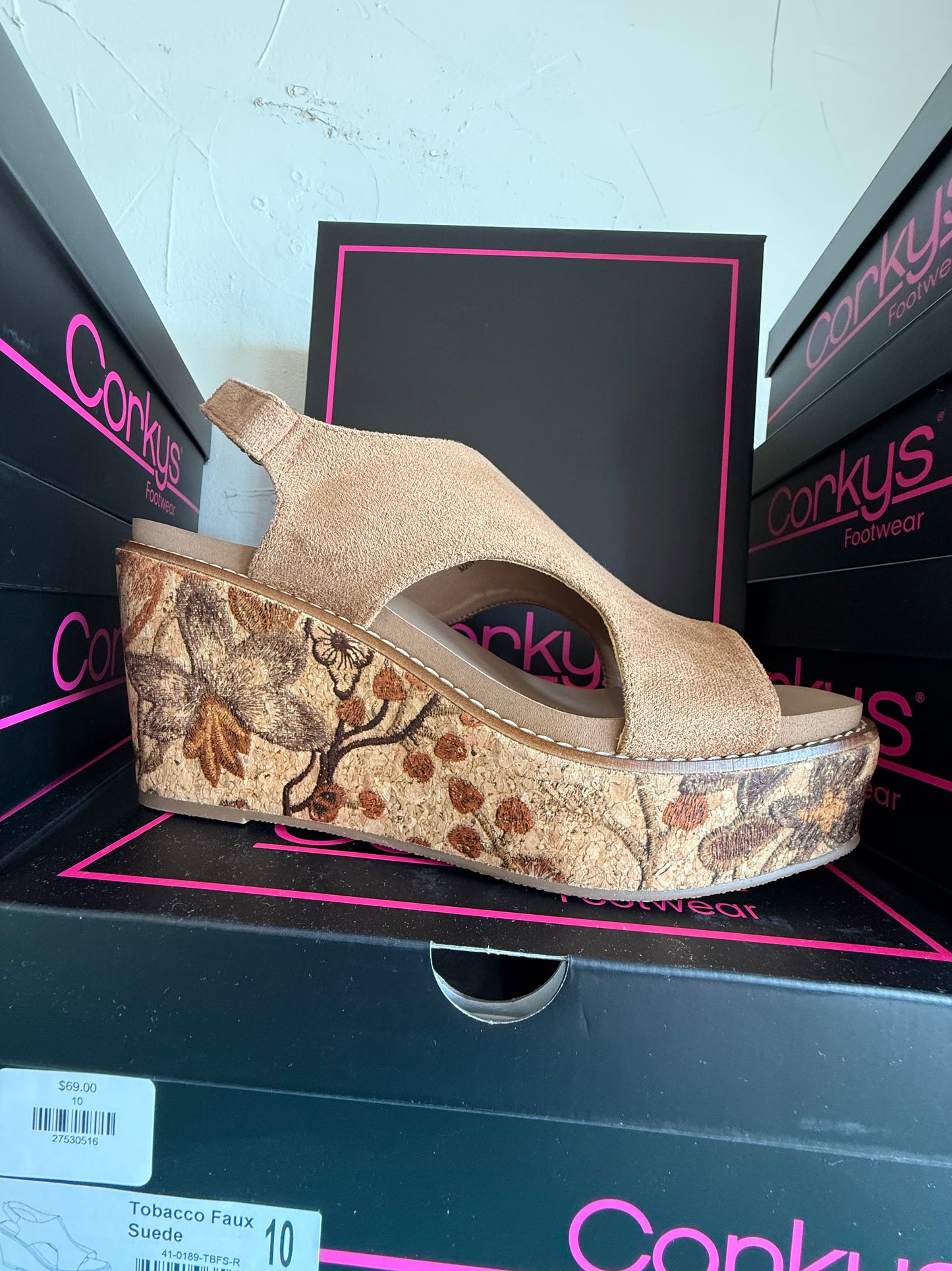Freddie Tobacco Faux Suede Wedge