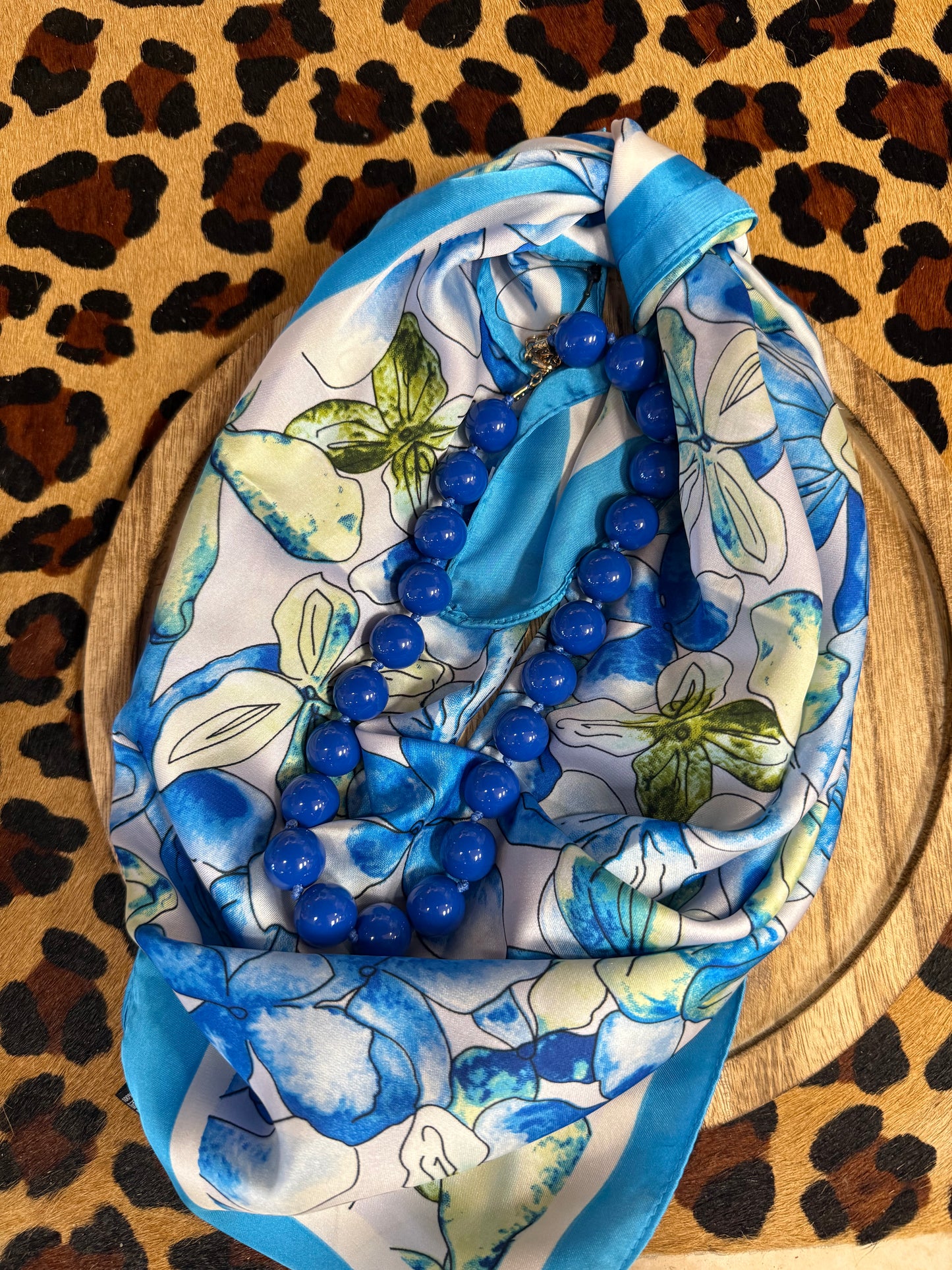 Blue floral scarf