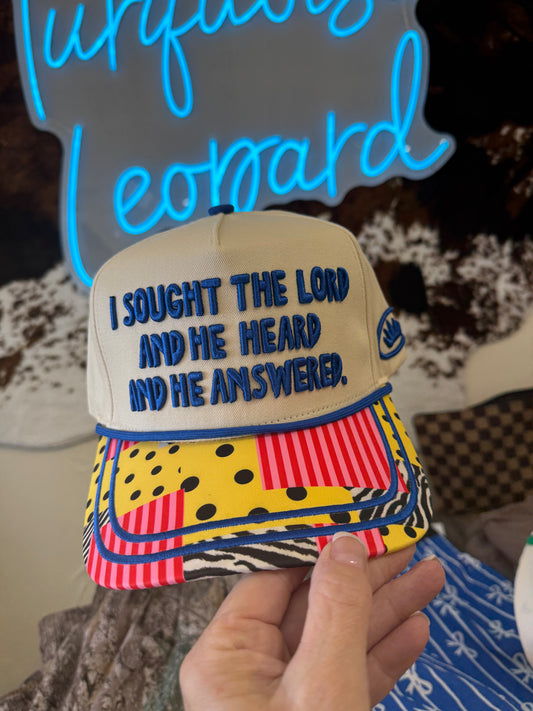 I sought the lord trucker hat