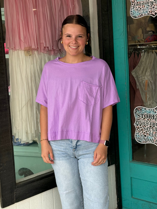 Featherweight boxy tee with pocket