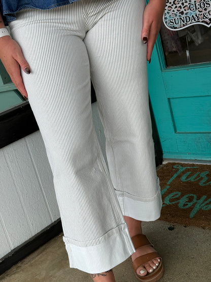 Walking the Line Wide Cuffed Pant