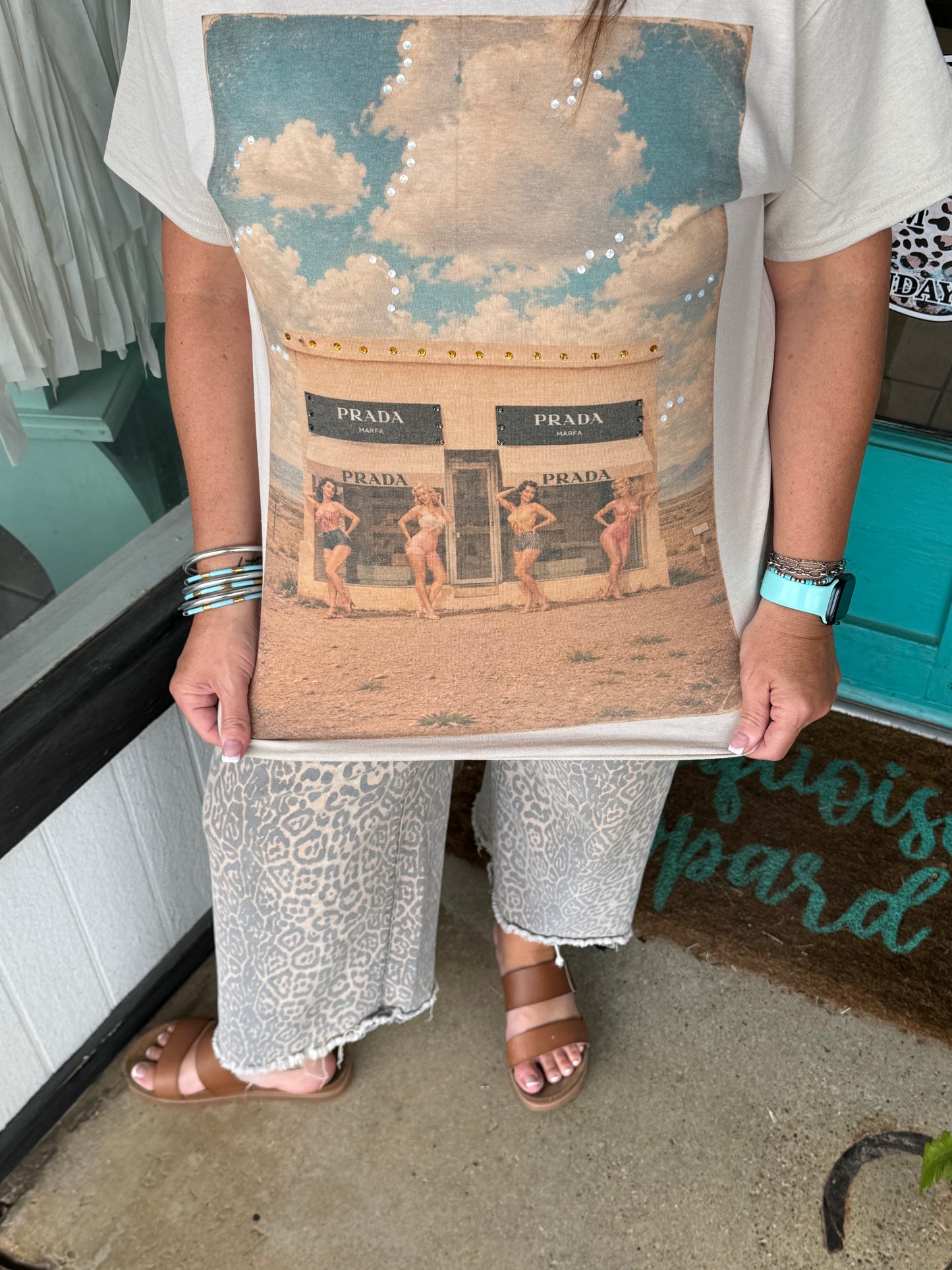 Pinups & Prada Rhinestone Tee