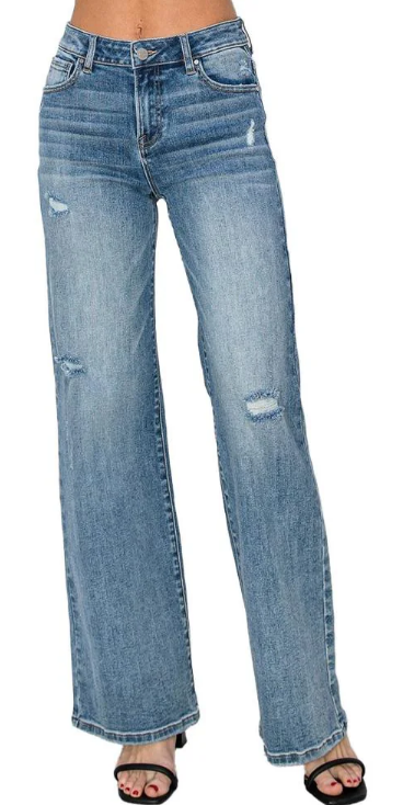 Risen Vintage wash straight leg jeans