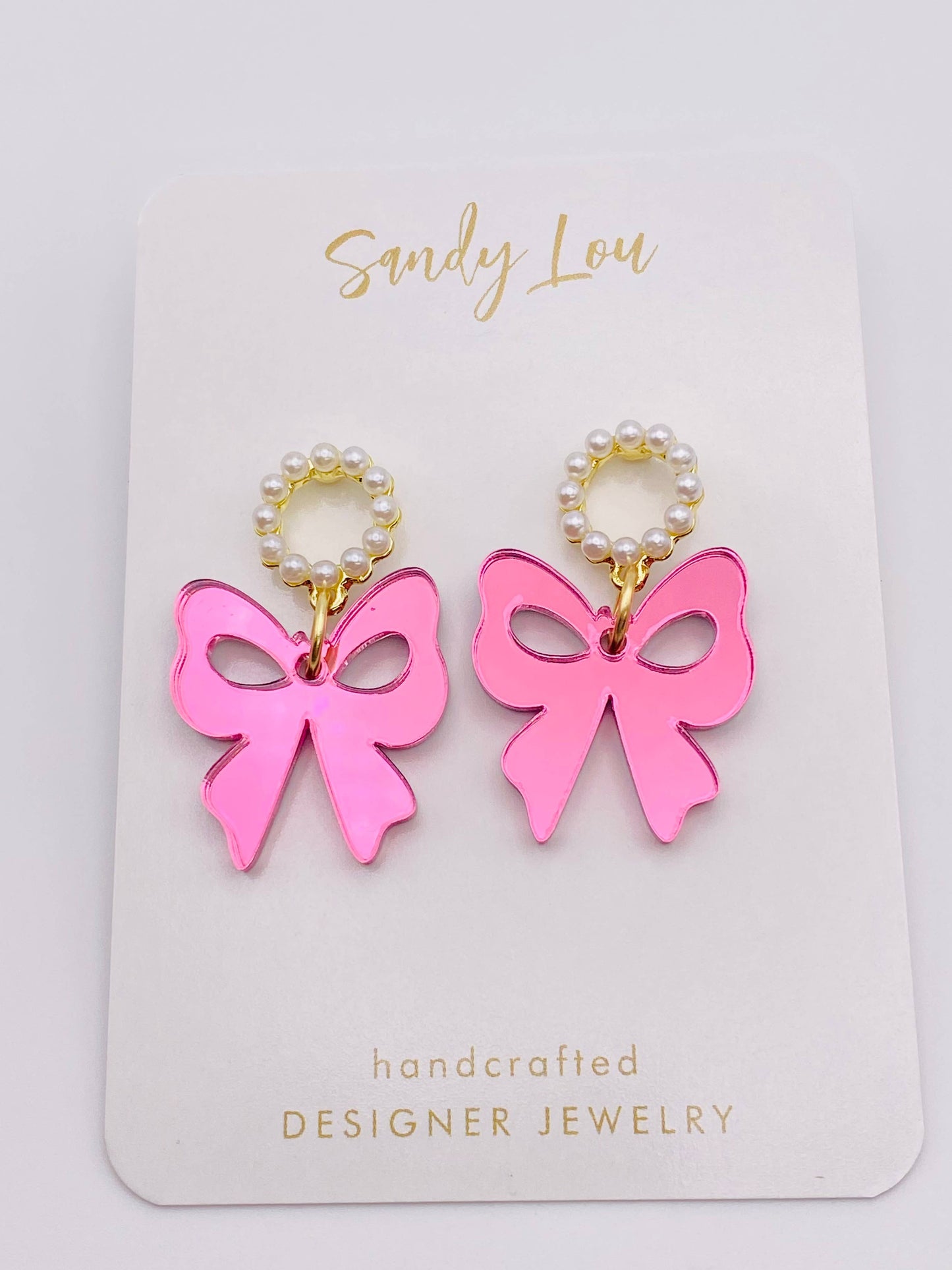 PEARLS WITH BOWS SUMMER EARRINGS