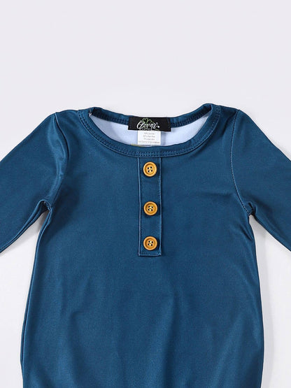 Oxford Blue Baby Knotted Gown