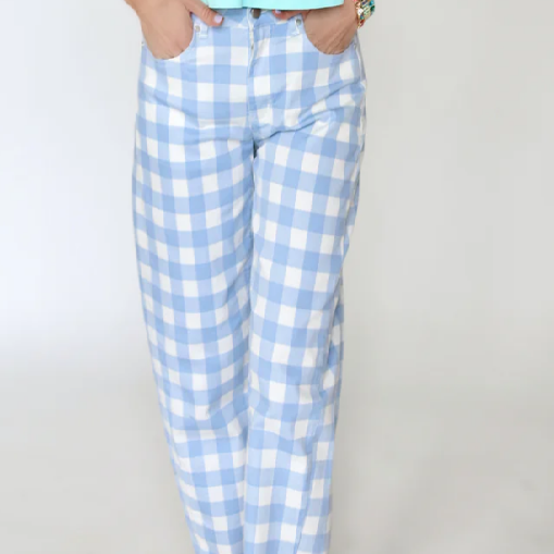 Nothing but Blue Skies gingham check pants