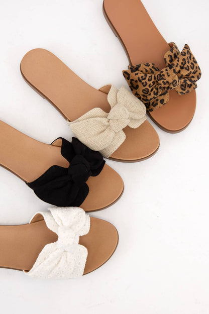 Leopard Bow Sandals
