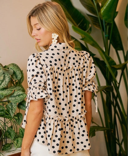 Dancing Dots Ruffle top