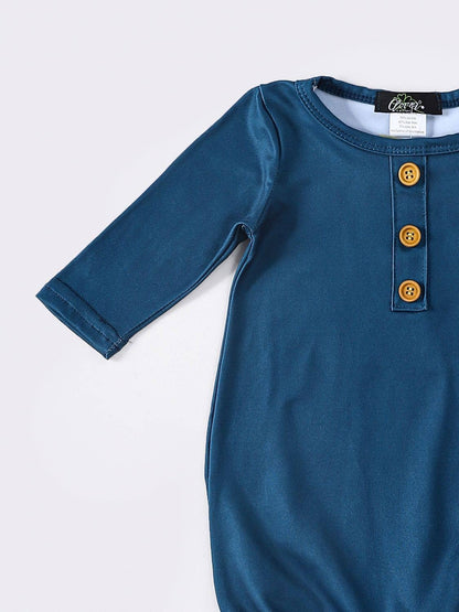 Oxford Blue Baby Knotted Gown