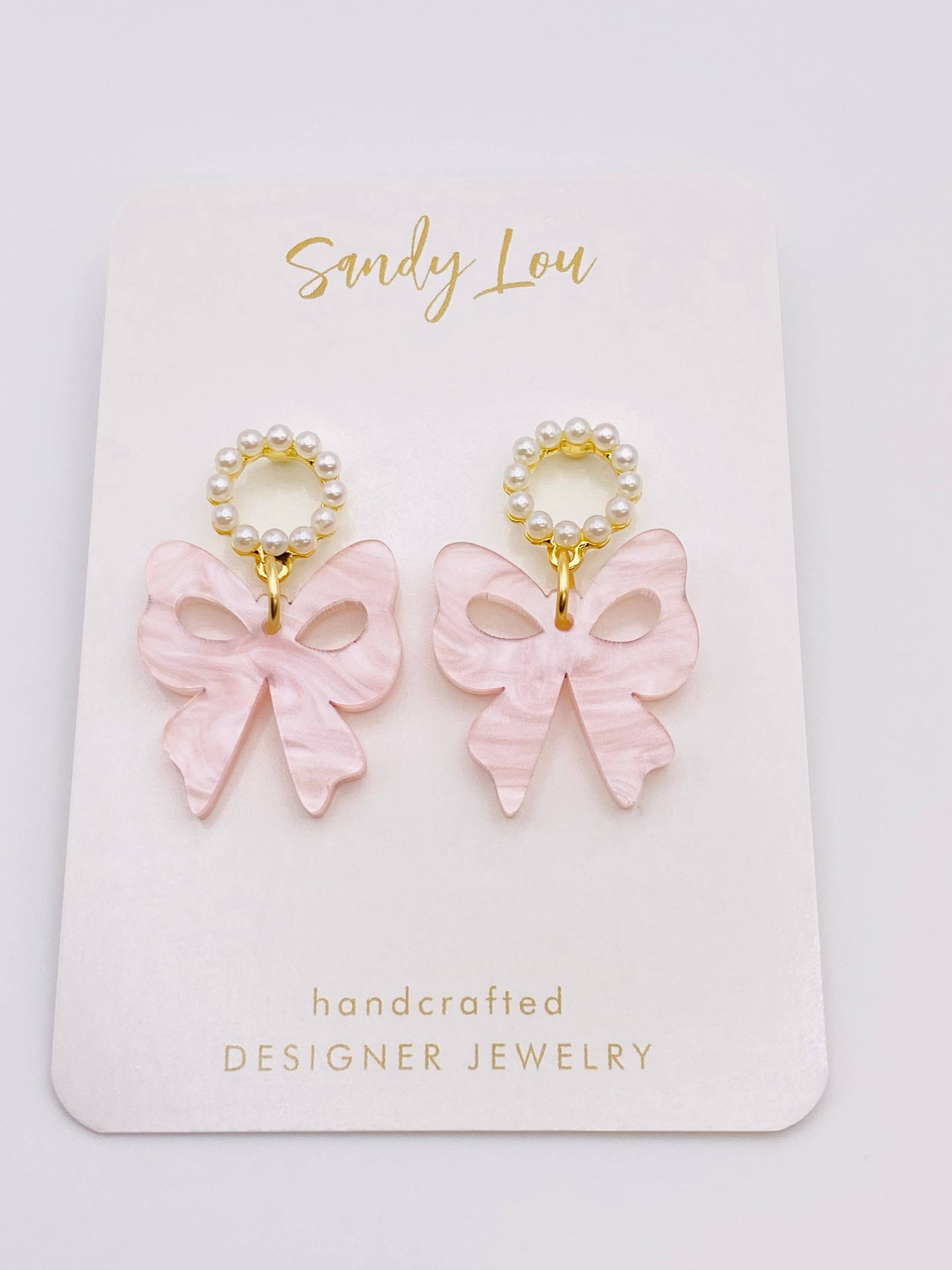 PEARLS WITH BOWS SUMMER EARRINGS  