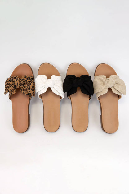 Leopard Bow Sandals